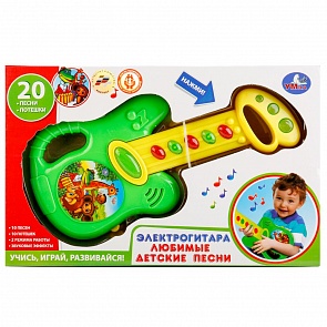 Электрогитара свет и звук, русифицированная, 20 любимых детских песен (Умка, B1579623-R (60)sim)